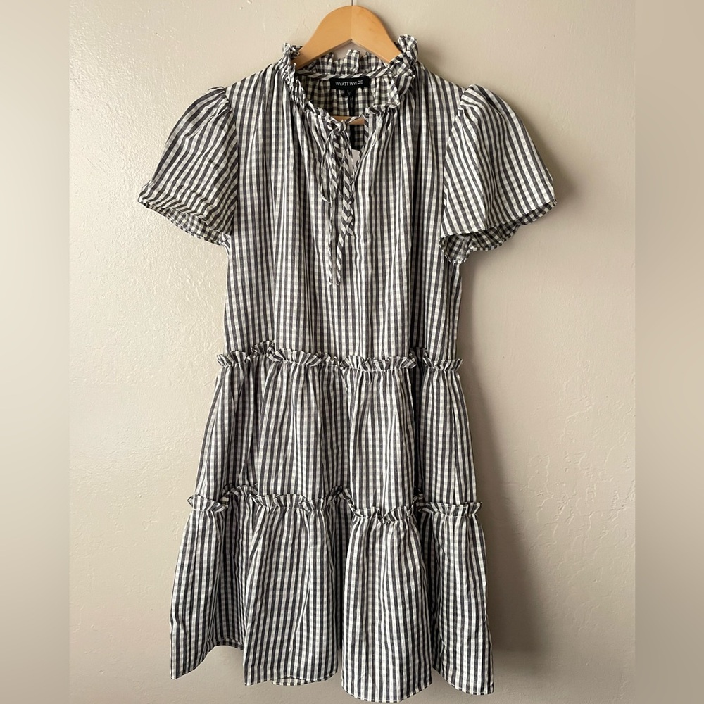 Black and White Gingham Mini Dress